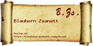 Blauhorn Zsanett névjegykártya